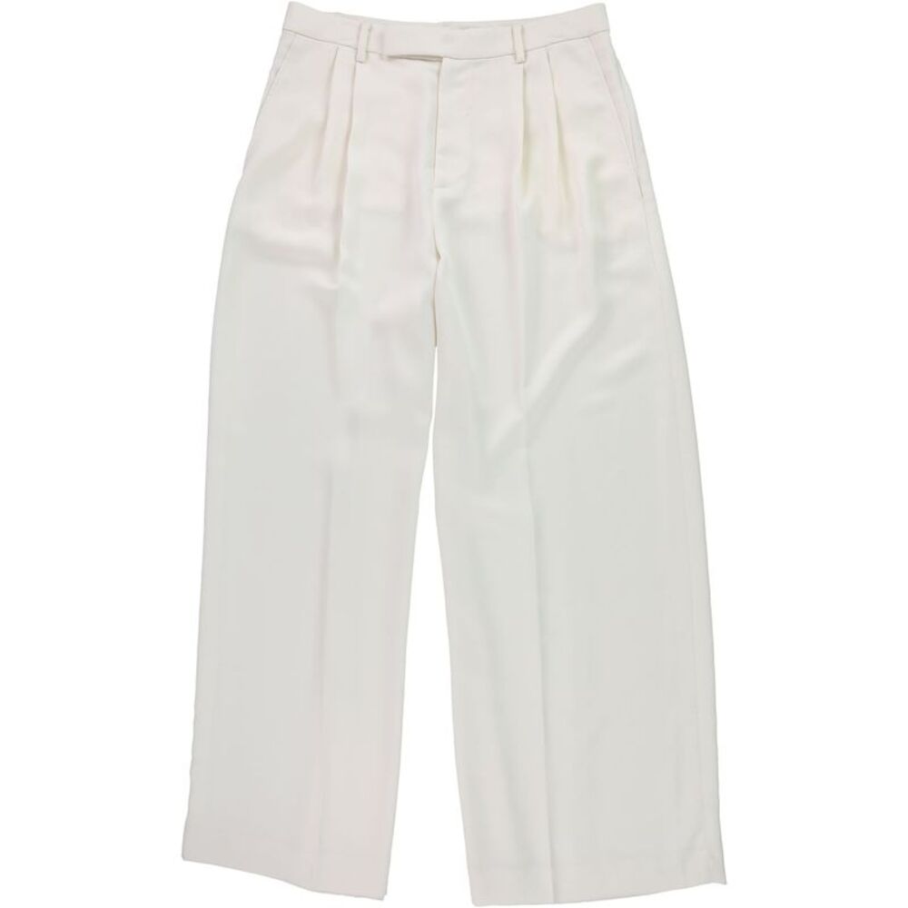 Ralph Lauren Womens Pleated Satin Crepe Straight Leg Dress Pants, Off-White, ...